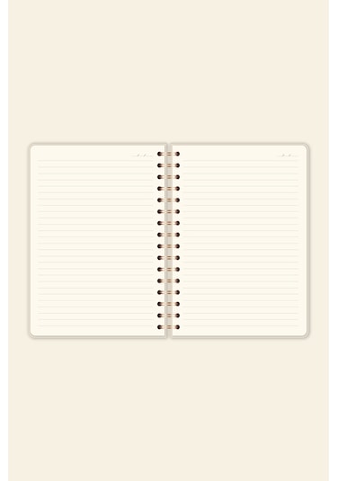 A5 Spiralli Sert Kapak Keten Çizgili Tarihsiz Not Defteri Pembe Pembe