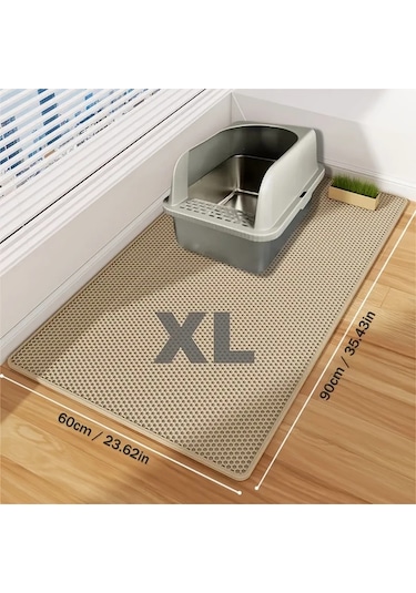 Honeybeeshop Su Geçirmez Büyük Boy Çift Katmanlı Kedi Altlığı Matı Beige Color Xl 35 43x23 62inç Yıkanabilir Kokuya Dayanıklı
