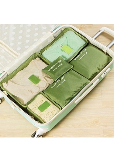 Novahub Yeşil Seyahat Su Geçirmez Naylon Fermuar Örgü Saklama Çantası Seti Elbise Çantası Bagaj Organizatör Konteyner Diğer