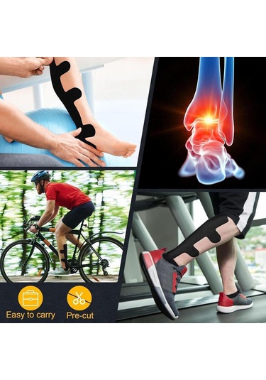 Suntek 8 Adet Çapraz Kas Bandı Elastik Sarma Atletik Bant Siyah