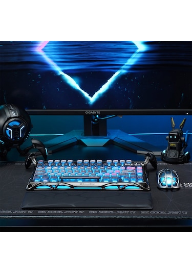 Gravastar Mercury K1 Pro+x Kablosuz Rgb Işıklı Mekanik Q Gaming Klavye Ve Optik Mouse Seti, Special Optik