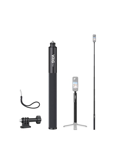 Vrıg Tp-13 53,5 İnç Selfie Çubuğu Alüminyum Alaşımlı 6 Bölümlü, 14 İnç Vida Ve Montaj Adaptörü