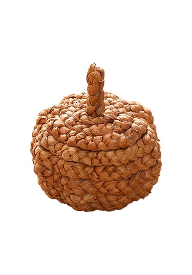 Qingmipy Hasır Örgü Balkabağı Dekoru İç Ve Dış Mekanlar İçin Şık Ve Dayanıklı Sonbahar Aksesuarı Kahve