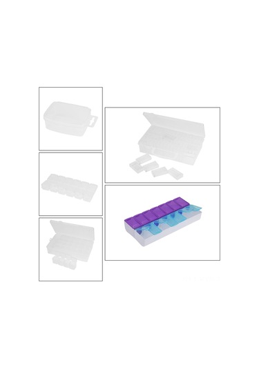 Kosona 5d Diamond Painting İçin Pp Materyal Transparent 12 Bölmeli Aksesuar Saklama Kutusu Diğer