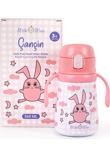 Milk&moo Çelik Küçük Çocuk Matarası Çançin 360 Ml Pembe
