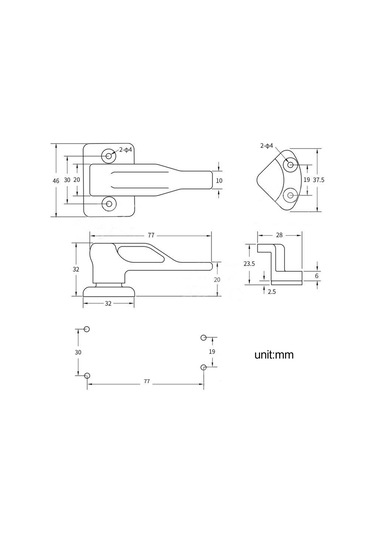 Suntek Rv Kabin Mandalı Kilitli Dolap Kapı Yakalama Siyah