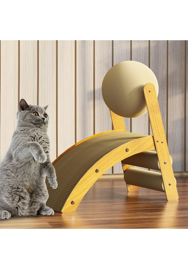 Suntek R Şekilli Kedi Tırmığı Top Oyuncaklı Tırmalama 50x25x50cm