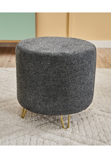 Favora Asmara Metal Ayaklı Puf - Antrasit Antrasit