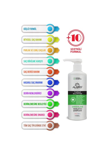 Algro Greenline Bitki Özlü Yenileyici Saç Bakım Şampuanı 500 ML