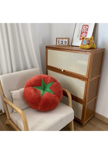Lemestar Kırmızı Domates Desenli Yüksek Kaliteli Yastık, Pencere Oturma Kısmı, Tatami, Zemin İçin Kalın Yorgan, Yemek Sepeti, Mantar, Domates Puant Kırık Yastık Kırmızı