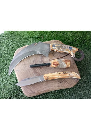Tctknives El Yapımı Av Kamp Bıçağı Kahverengi