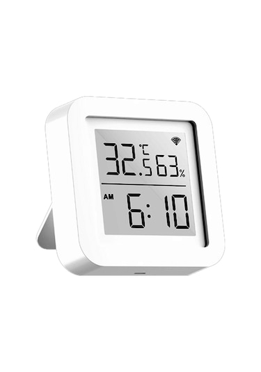 Suofeng Tuya Wifi Akıllı Sensör: Sıcaklık, Nem Ve Zaman Göstergeli, Google Home Uyumlu, Usb Güç Kaynağı