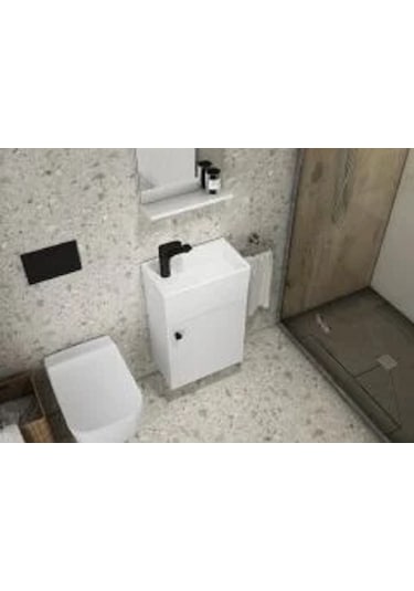 Ece Banyo City 45X25 Cm Mini Banyo Dolabı Seti Beyaz