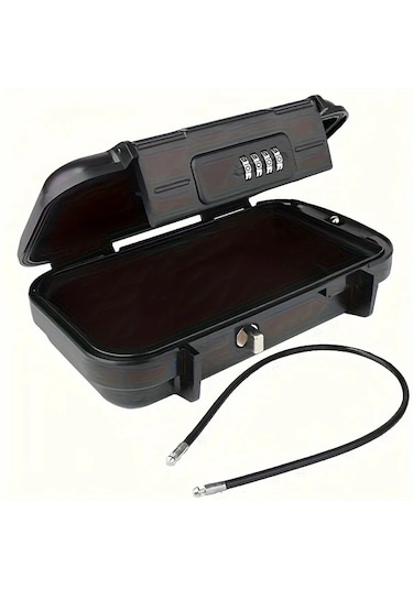 Fochsia Plaj Kodu Kutusu - Gri 4 Haneli Şifreli Kilitli Su Geçirmez Çanta Seyahat Kasası