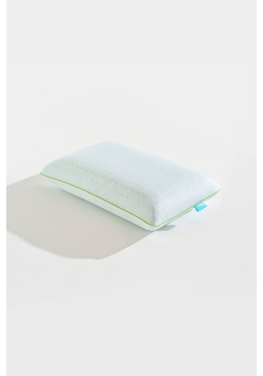 Color Terapi Hava Kanallı Yeşil Ortopedik Visco Yastık 60x40x15 Cm Beyaz