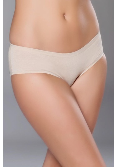 Wo&gi 5001 Kadın Pamuk & Cotton Lazer Kesim Dikişsiz Slip - Ten Ten Rengi