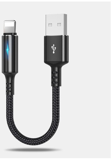 Fonken Kısa C Tipi Android İçin 2.4A 25 CM Gösterge Işığı İle Hızlı Şarj Kablosu Ios