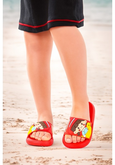 Kiko Kids Eva Plaj Havuz Okul Kreş Kız Çocuk Terlik Twg 015 Kırmızı