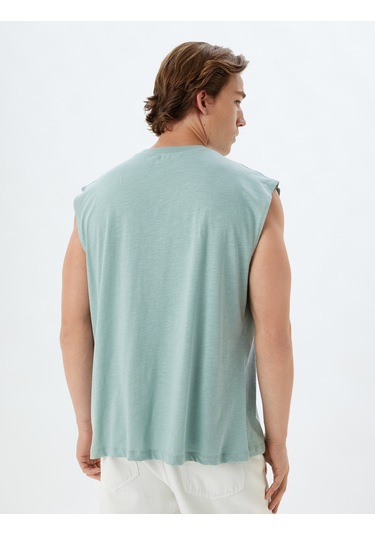 Koton Basic Atlet Bisiklet Yaka Kolsuz Pamuklu Mavi 4sam30043mk Mavi