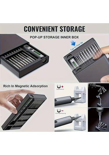 Motion003 Mini Elektrikli Tornavida Seti 5 Tork Ayarli Led S2 Matkap Uclari Laptop Tamir Takimi 1 Takim 68 1