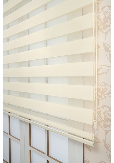 Venassa Krem Bambu Zebra Stor Güneşlik Perde