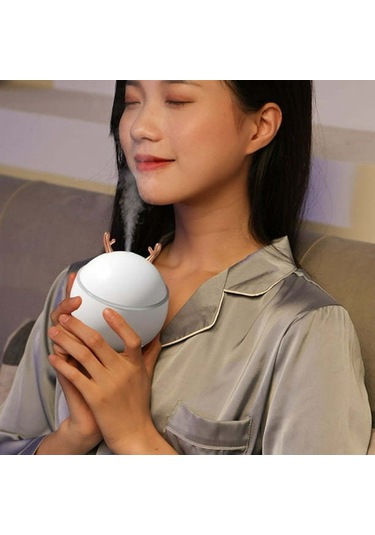 Neevoyu Küçük Boylu Sessiz Nemlendirici - Otomatik Kapanma, Çift Sprey Modu, Ev Ofis Araç İçin Uygun, 300ml Su Tankı