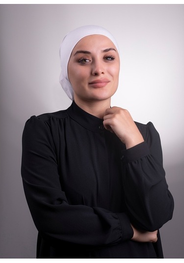 Krem Pratik Hazır Geçmeli Iç Bone Viskon Kumaş Dikişsiz Boru Bone Krem