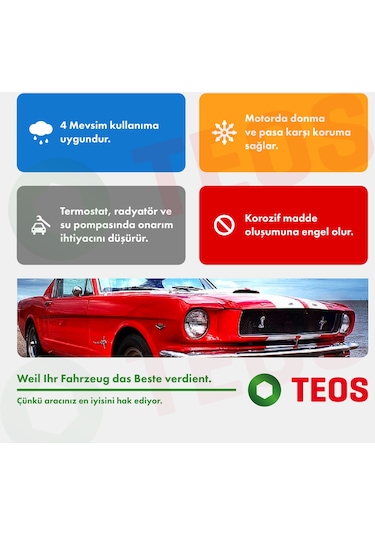 Kırmızı Antifriz Teos 3 Litre -40 Derece