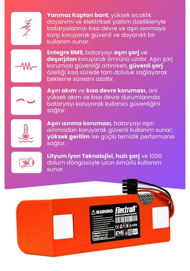 Xiaomi Mi Robot Vacuum S10t Batarya 7000mah