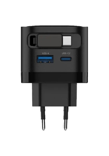 Linktech G855 Premium 35w Qc4.0 Gan Usb-a + Type-c Sabit Kablolu Şarj Aleti -