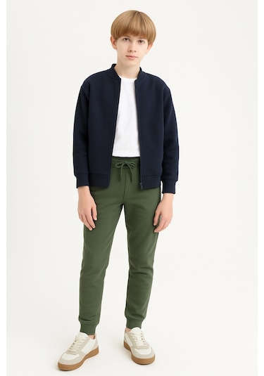 Erkek Çocuk Basic Jogger Paça Okul Eşofman Altı Ak-2350 Haki