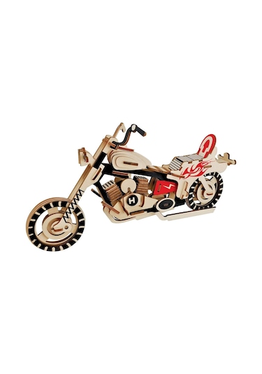Hayal Sepeti Motosiklet Ahşap Maket Büyük Boy Boyanabilir Maket
