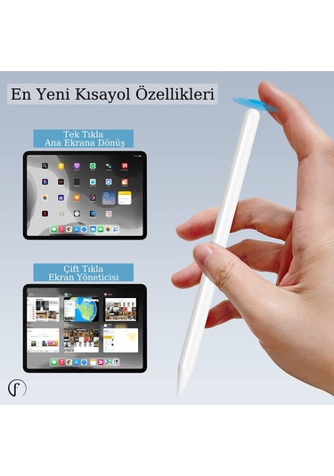 iPad Uyumlu Kablosuz Şarj Olan Avuç İçi ve Eğime Duyarlı Manyetik Kalem