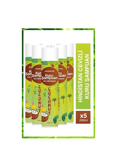 Watsons Hindistan Cevizi Aromalı Kuru Şampuan 5 x 200 ML