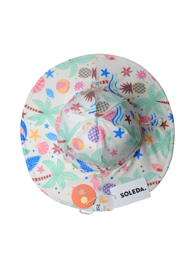 Soleda Uv Korumalı Çift Taraflı Ayarlanabilir Bebek Çocuk Şapkası Beach Fun Çok Renkli