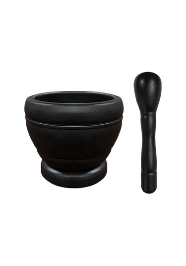 Homyl Havan Ve Tokmak Seti Çok İşlevli Mutfak Ezici Chutney Siyah