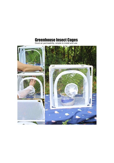 Gajeena 40x30x40 Cm Pvc Ve Ağ Malzeme Kuvvetli Böcek Kafesi, İyi Havalandırma, Kelebekler İçin Uygun, Dış Mekan Ve Seralar İçin, Gözlem Ve Yetiştirme Amacıyla