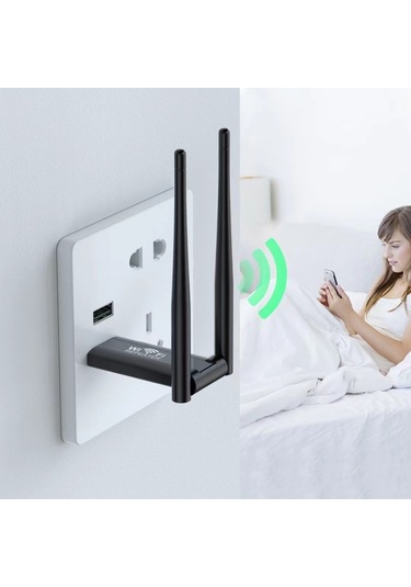 Sones Usb İle Çalışan Duvar Tipi Kablosuz Yönlendirici Uzantısı Wifi Sinyal Amplifikatörü Siyah