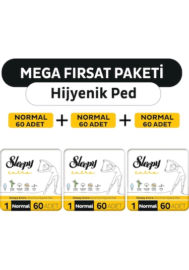 Sleepy Extra Ultra İnce Normal Hijyenik Ped 3 x 60'lı