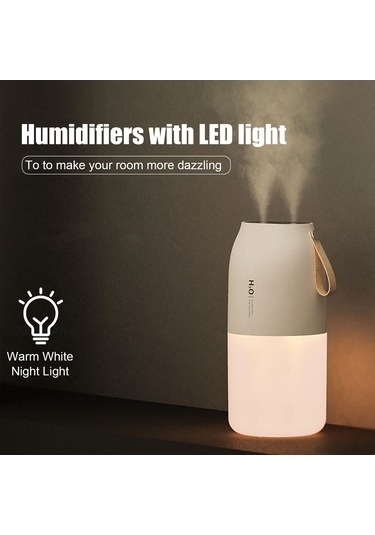 Dianziye Pembe Usb Şarjlı Çift Nozzle Ruhsatlı Nemlendirici: Sessiz Taşınabilir Otomobil/ofis/ev Kullanıma Uygun, Gece Lambalı Otomatik Kapatma Özelliği
