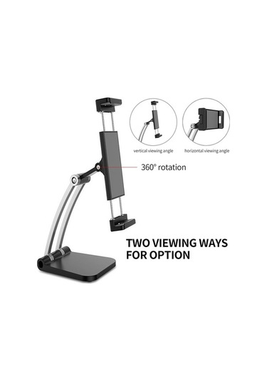 Pazly Bilgisayar Ve Tablet Standı - 360 Dönme - Ayarlanabilir - Siyah/beyaz - Canlı Yayın Tutucu