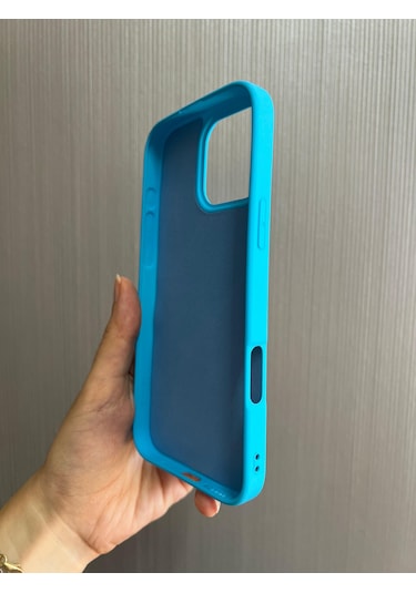 İphone Uyumlu 16 Pro Max Uyumlu Logolu İçi Kadife Silikon Lansman Kılıf