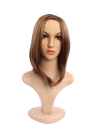 Mufunye Tek Parça Yüksek Isıya Dayanıklı Saç Eklentisi, 35cm Orta Ayrım Bob Kesim, Günlük Ve Parti Kullanımı