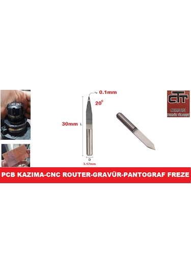 Pcb Kazıma Ucu Router Cnc Freze- Gravür Cnc Pantoğraf Uç N11.779