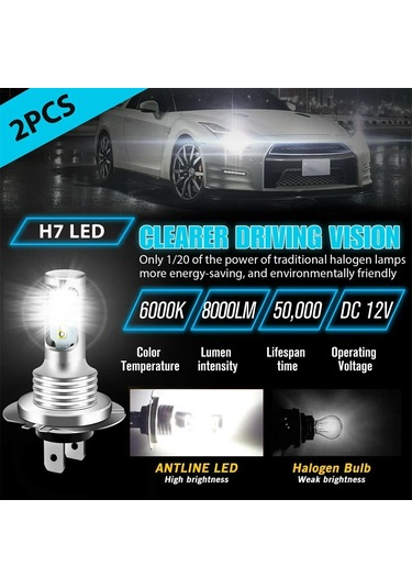 4 Adet H7 Led Far Ampuller Yüksek Düşük Işın 6000k Süper Beyaz Işıklar Araba Sis 6500k H4/9003/hb2 Hi/lo 1 Piece Set