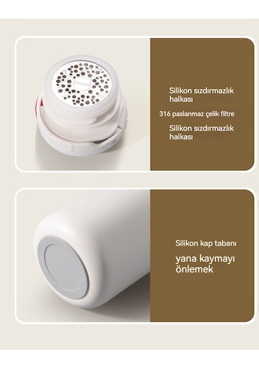 Siyah Açık Hava Sporları Büyük Kapasiteli Termos Bardak Saplı Su