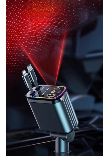 66w Acl Led Işık Tavan Aydınlatmalı 4ın1 Çift Kablolu Hızlı Şarj