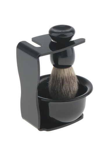 Suntek 4'ü 1 Arada Salon Sakal Saç Tıraş Fırçası Kupa Kase