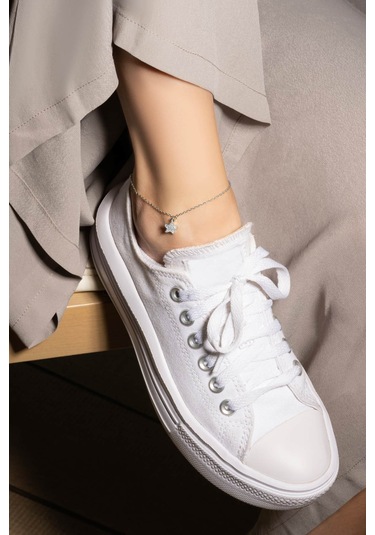 Deniz Yıldızı 18 Ayar Beyaz Altın Kaplama 24 Cm Gümüş Hal Hal Beyaz