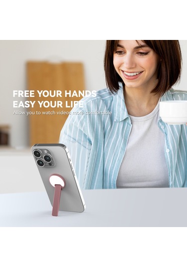 Cbtx Cep Telefonu Kickstand Alüminyum Alaşımlı 360 Derece Döner Masaüstü Telefon Standı - Pembe